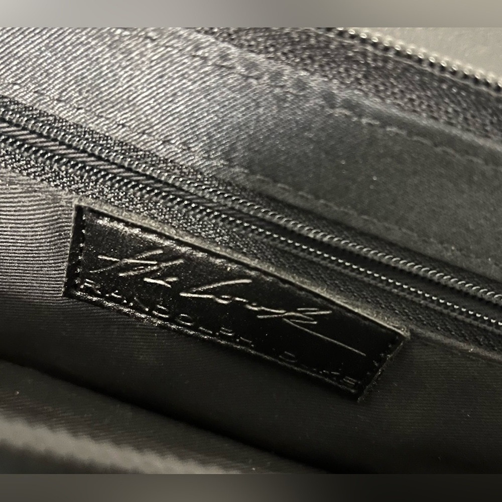 Randolph Duke black clutch bag with a wristlet strap - Picture 6 of 12